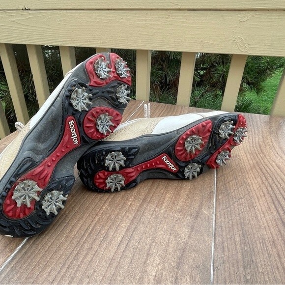 FootJoy GreenJoys Women's Golf Shoes #48392 White Tan Size 8 - Picture 6 of 7